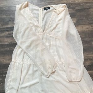 Lulu’s Wistful Moment Swiss Dot Long Sleeve Dress